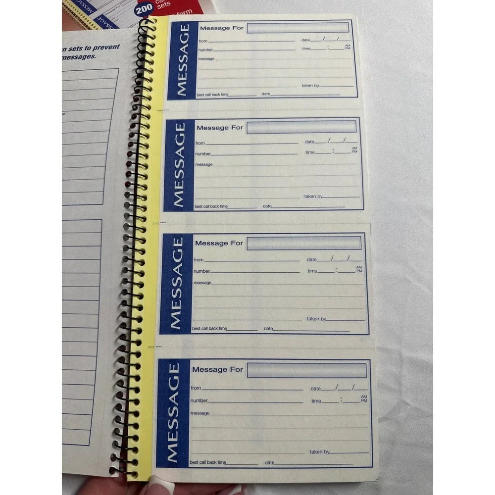 Lot of 2 Adams Write n Stick Phone Message Books 200 Sets 2 Part SC1153WS